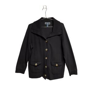 Karen Scott Sport Women’s Long Sleeve, Button -  Black Sweater Jacket -SZ 1X